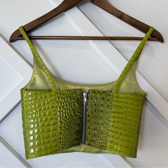 Mia Vesper Faux Croc Embossed Crop Top Size XS Made In USA - Picture 4 of 11
